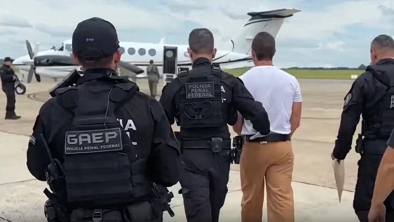 Vorcaro é transferido para penitenciária em Brasília — Foto: Reprodução TV Globo