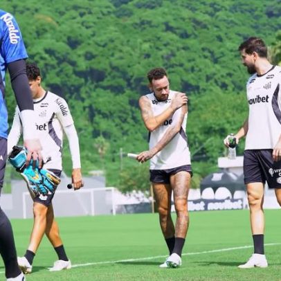 Neymar treina no Santos; Gabigol vira desfalque contra o Remo