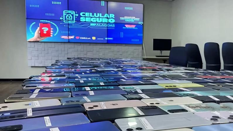 Celular roubado, recuperado, programa celular seguro, Alagoas — Foto: SSP-AL