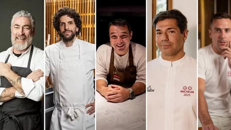 Alex Atala, Ivan Ralston, Rafa Costa e Silva, Felipe Bronze e Luiz Filipe Souza fazem evento solidário — Foto: Divulgação