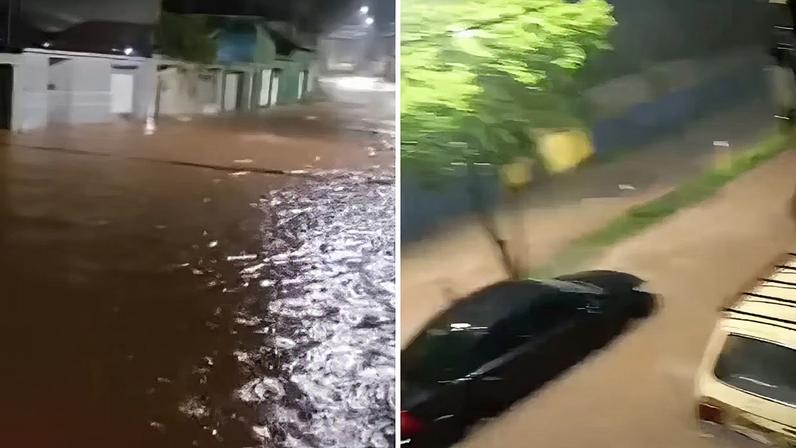 Ruas da cidade ficaram debaixo d'água nesta madrugada