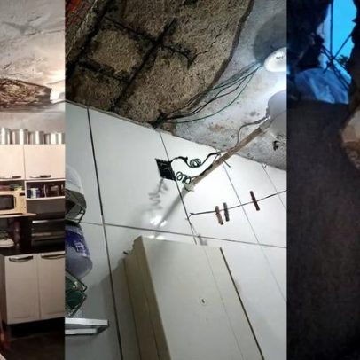 Teto de casa desaba na Grande BH; imóvel é interditado e família evacuada