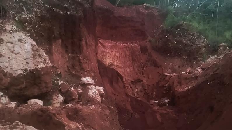 Área de garimpo em que ocorreu o soterramento de dois trabalhadores