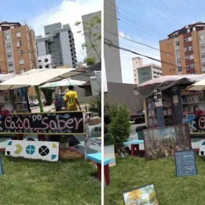 Incêndio atinge biblioteca na Barão Homem de Melo, BH; suspeitos fogem
