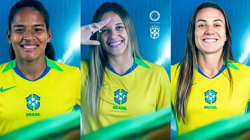 Marília Furiel, Vitória Calhau e Paloma Maciel (da esquerda para a direita) vão representar o Cruzeiro na seleção brasileira