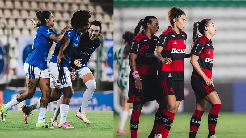 Cruzeiro e Flamengo venceram seus jogos na quinta rodada do Brasileirão Feminino. (Foto: Divulgação/Cruzeiro e Flamengo)