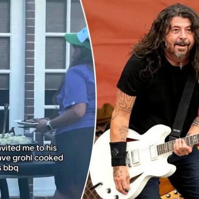 Dave Grohl serve churrasco a convidados em festa no quintal de LA
