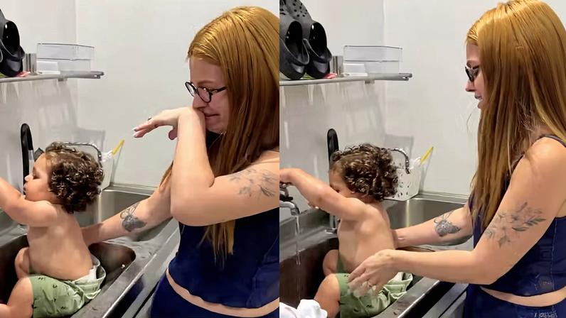 Viih Tube cai no choro após o filho falar 'papai' pela primeira vez — Foto: Reprodução/Instagram