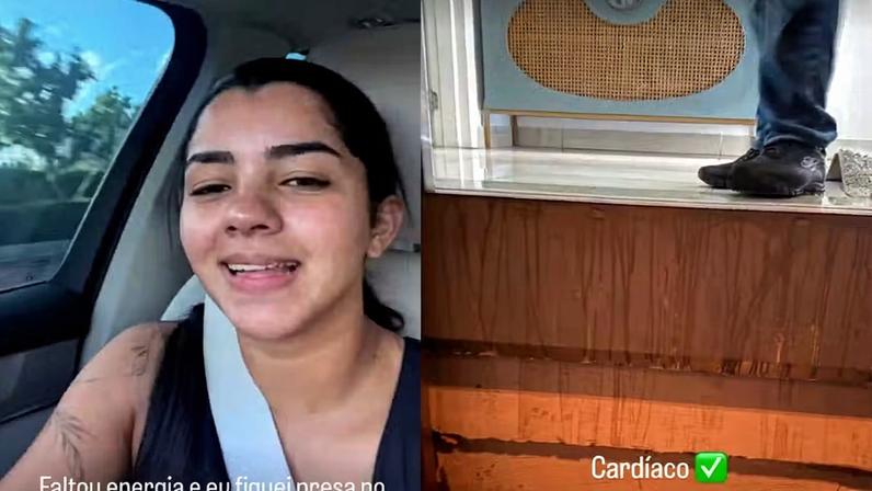 Ary Mirelle, esposa de João Gomes, fica presa em elevador e passa mal