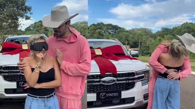Luan Pereira presenteia a mãe com caminhonete — Foto: Reprodução/Instagram