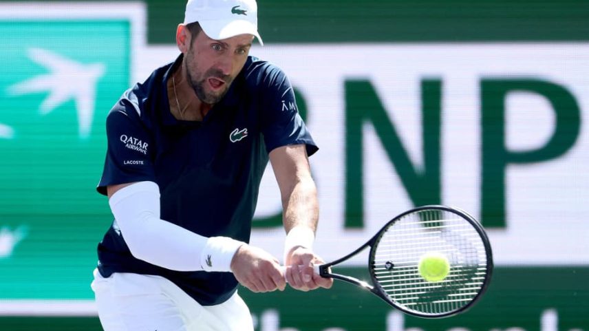Novak Djokovic durante Indian Wells (Foto: MATTHEW STOCKMAN / GETTY IMAGES NORTH AMERICA / Getty Images via AFP)
