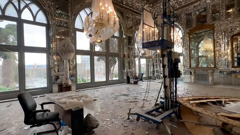 Due to recent protests and the threat of attacks, Golestan Palace's artefacts were relocated to safe storage and its chandeliers wrapped in protective material before the US-Israeli strikes