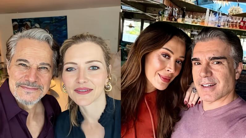 Os casais Karin Roepke e Edson Celulari e Claudia Raia e Jarbas Homem de Mello — Foto: Reprodução/Instagram