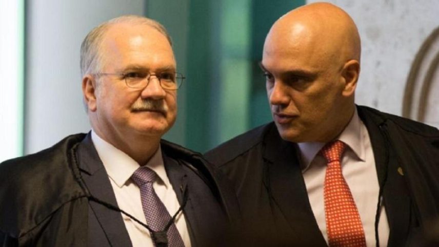 Edson Fachin, presidente do STF, e o ministro Alexandre de Moraes