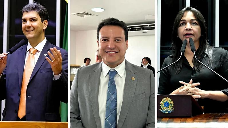 O prefeito de São Luís, Eduardo Braide (PSD), o vice-governador do Maranhão, Felipe Camarão (PT), e a senadora Eliziane Gama (PSD) - Câmara dos Deputados/Reprodução/redes sociais/Waldemir Barreto/Agência Senado