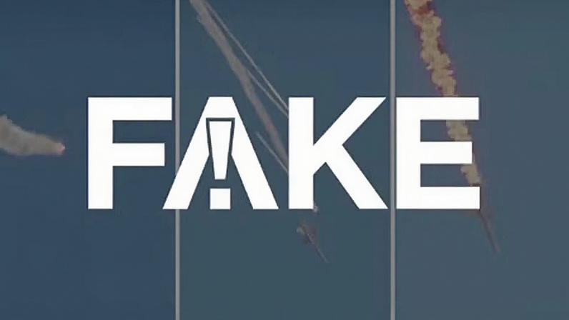 É #FAKE que vídeo mostre avião militar dos EUA fugindo de mísseis do Irã; trata-se de simulação por computador — Foto: Reprodução