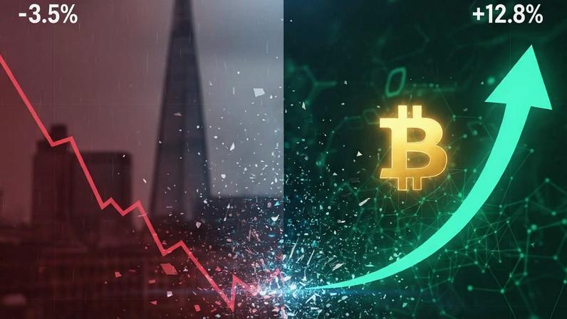 Bitcoin descola do FTSE 100 com alta dos rendimentos de gilt