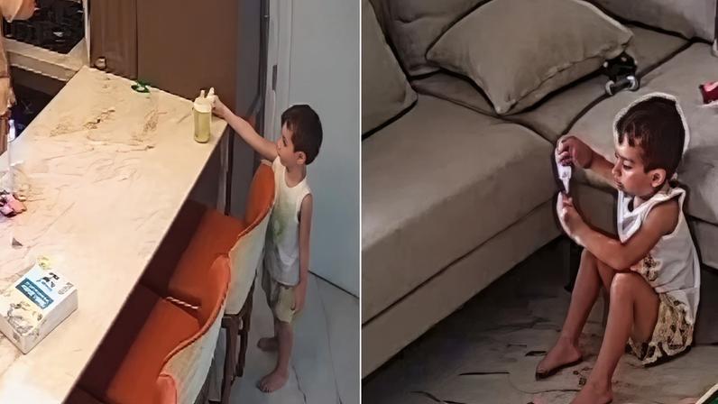 Menino de 3 anos ficou “alucinado” após tomar o remédio do irmão — Foto: Reprodução/Instagram