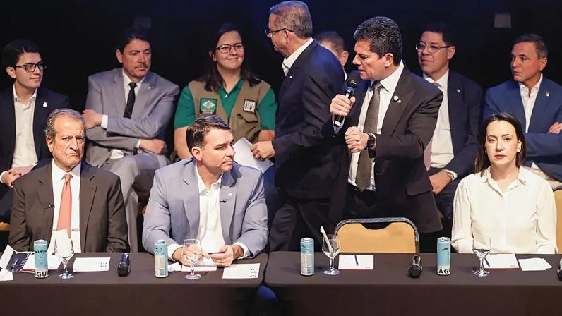 Na imagem, Sérgio Moro durante o ato de sua filiação ao PL