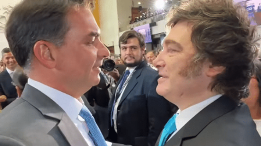 Flávio Bolsonaro e Javier Milei (11/3/26)