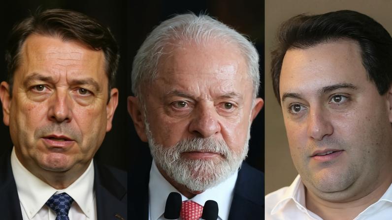 Flávio Bolsonaro, Lula e Ratinho Jr., pré-candidatos à Presidência