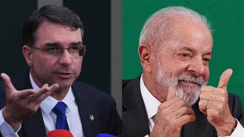 Principais pré-candidatos ao Palácio do Planalto em 2026, Flávio Bolsonaro e Lula têm plataformas opostas para a política externa do Brasil. (Foto: Lula Marques/Agência Brasil)