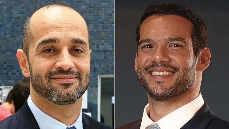 Na imagem, Francisco Mendes (à esq.), diretor do IDP e filho de Gilmar Mendes, e Samir Xaud (à dir.), presidente da CBF