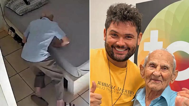 Influenciador Vovô Anésio, que tem perfil com o neto Caio, sofre acidente e passará por cirurgia — Foto: Reprodução/Instagram
