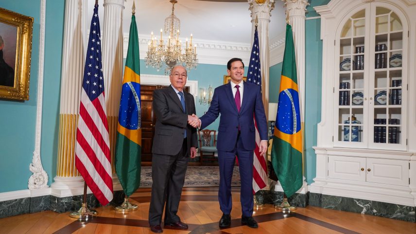 Marco Rubio e Mauro Vieira após reunião em 13 de novembro de 2025 — Foto: Reprodução/X