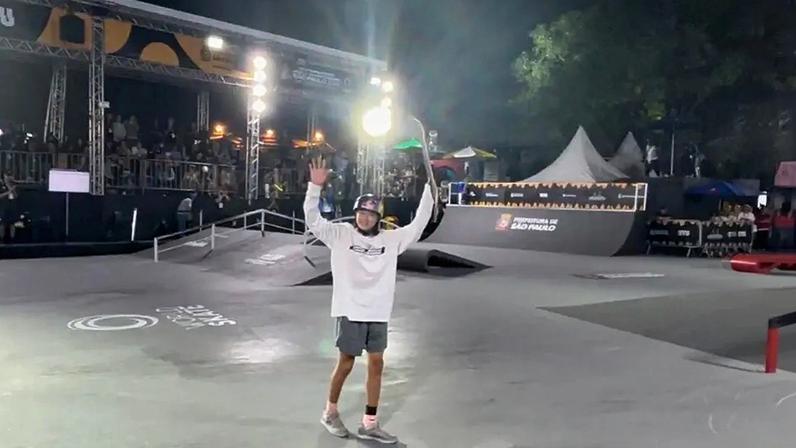 Ginwoo Onodera fez uma passagem rápida pela pista do Mundial de Skate