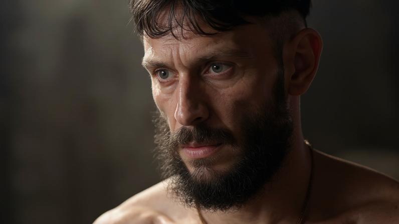 Foto de Richard Gadd, criador de Bebê Rena, em foto da série Half Man