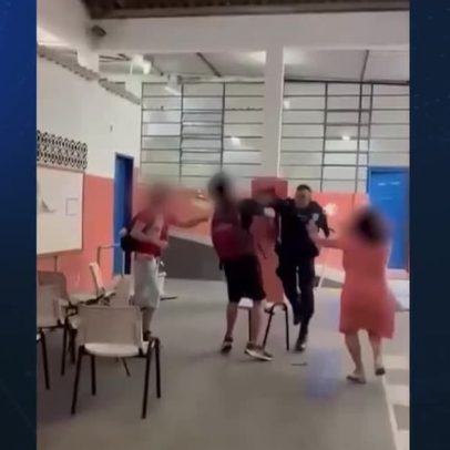 PM afasta agente flagrado agredindo estudantes em colégio estadual