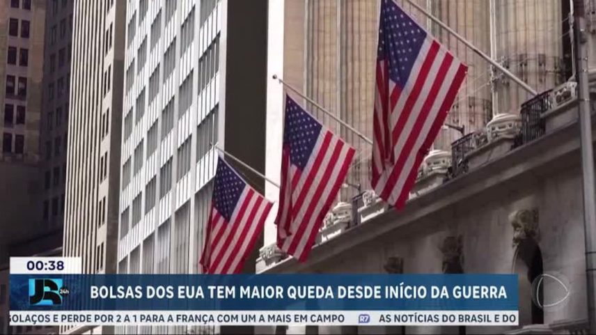 Mercados americanos registram a maior queda desde o início do conflito no Oriente Médio