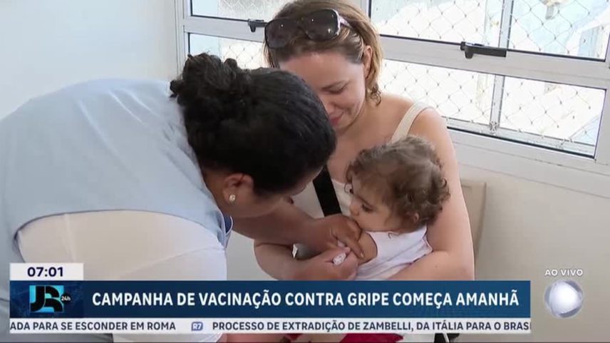 Campanha de vacinação contra a gripe começa no sábado (28)