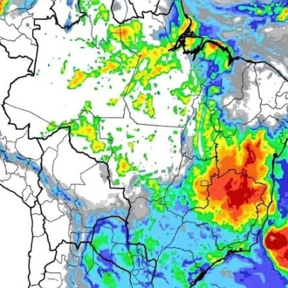Chuva extrema pode atingir 4 estados com mais de 100 mm até segunda