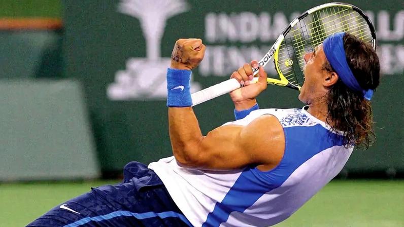 A emoção do espanhol Rafael Nadal com o primeiro título em Indian Wells, em 2007 (Foto: Divulgação/Arquivo)