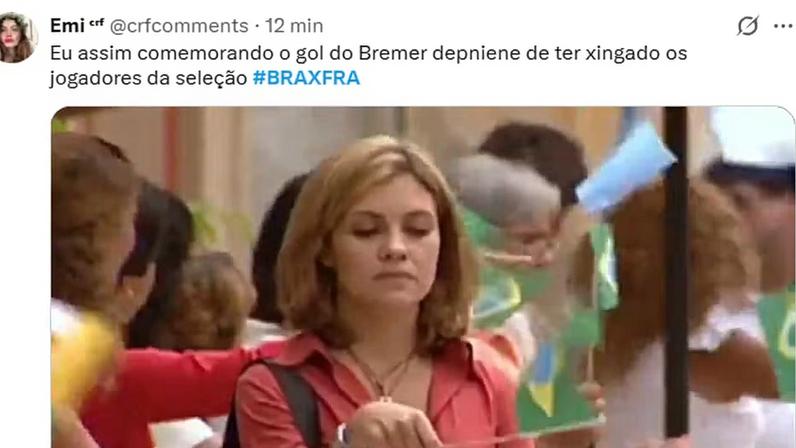 A seleção brasileira perdeu de 2 a 1 para a França e a internet reagiu — Foto: Reprodução X