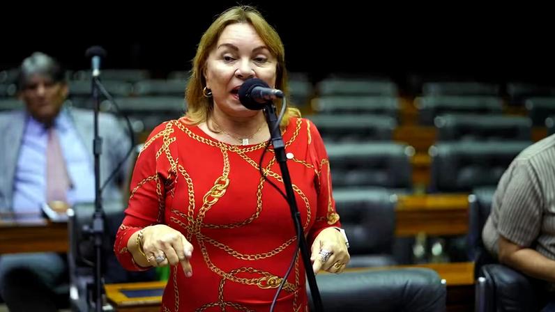 Deputada Gorete Pereira (MDB-CE) suplente em exercício na Câmara dos Deputados em discurso em 2019 — Foto: Pablo Valadares/Câmara dos Deputados