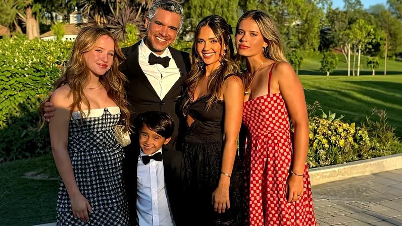 Jessica Alba and Cash Warren with their three children.
