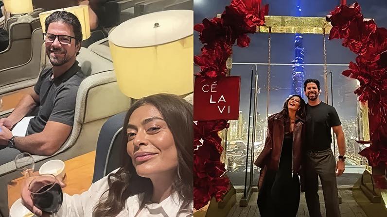 Juliana Paes e Dudu Baptista estão viajando para o Japão
