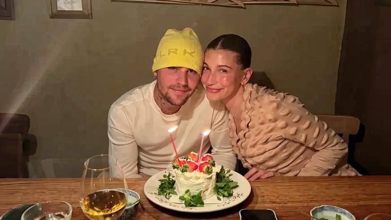 Justin Bieber celebrated his 32nd birthday on Sunday with a sweet message to his wife, Hailey Bieber, seen above.