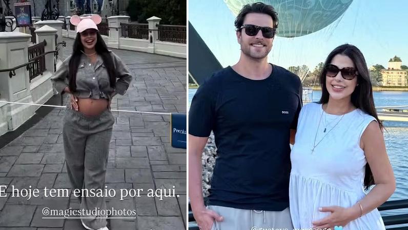 Laís Caldas e Gustavo Marsengo curtem Disney — Foto: Reprodução/Instagram
