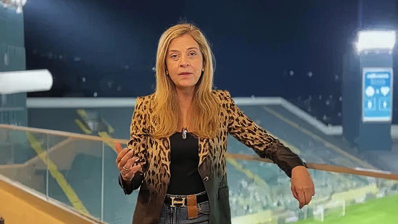 Leila Pereira acompanhou vitória do Palmeiras sobre o São Paulo na Arena Barueri
