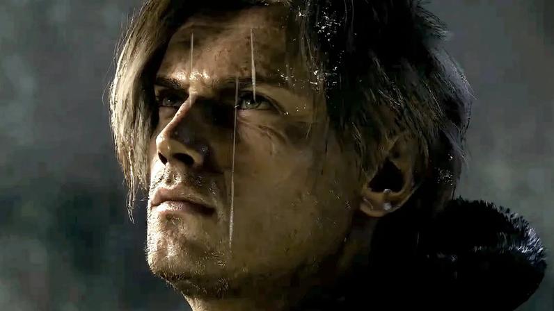 Leon Kennedy is sad in the rain.