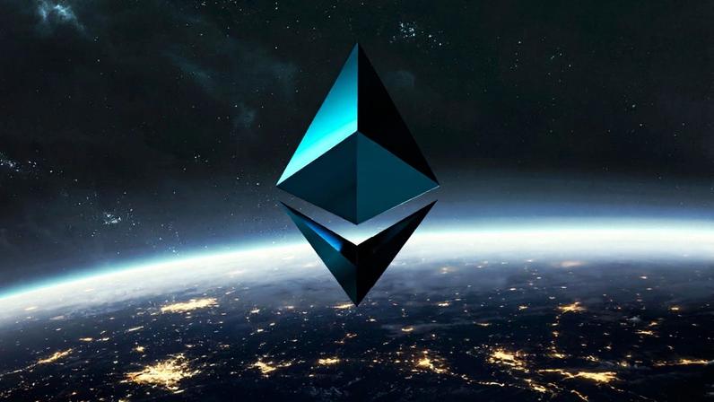logo do ethereum no espaço