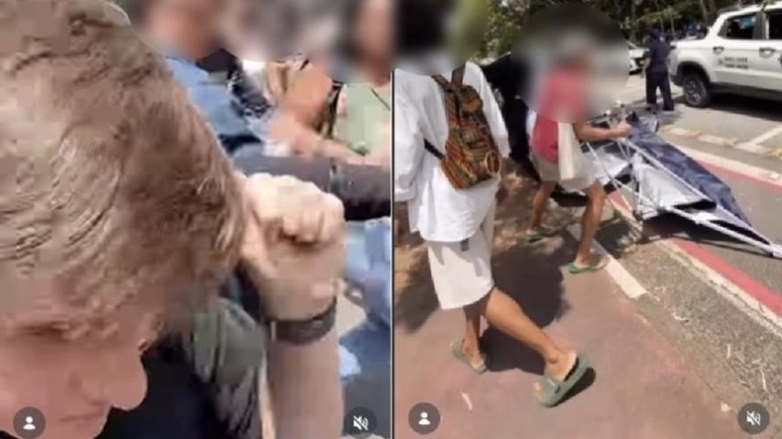 Lucas Pavanato (PL) e a vereadora de Praia Grande Eduarda Campopiano (PL) dizem que foram hostilizados na USP