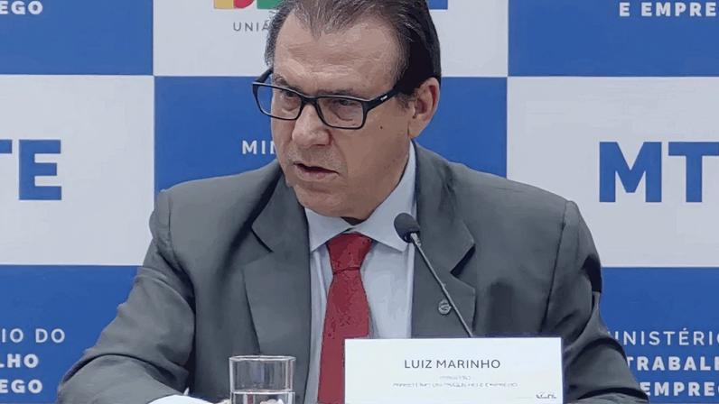 O ministro do Trabalho e Emprego, Luiz Marinho, apresentou dados de empregos formais nesta 3ª feira (31.mar.2026)