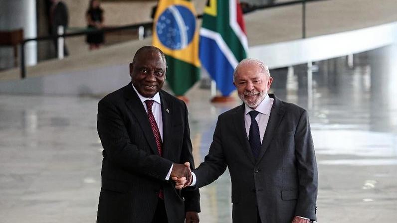 Lula recebe o presidente da África do Sul, Cyril Ramaphosa, no Palácio do Planalto