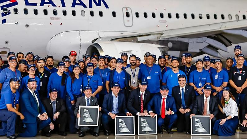 25.03.2026 - Presidente da República, Luiz Inácio Lula da Silva, durante visita ao Centro de Manutenção de Aeronaves da LATAM e Anúncio de Investimentos da LATAM, localizado na SP-318, Km 249, São Carlos - SP. Foto: Ricardo Stuckert / PR