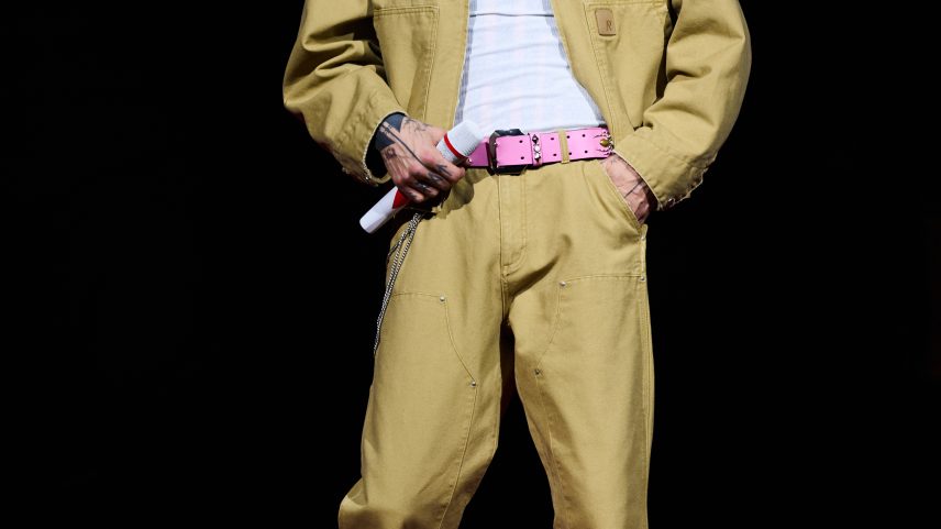 Machine Gun Kelly, pictured performing on Thursday, invited fans on stage during his concert.